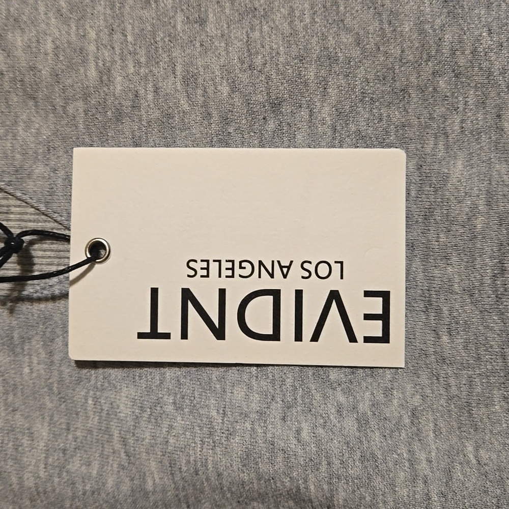 EVIDNT Women's Back Tie Crewneck Sweatshirt Gray & White Size L NWT - Picture 11 of 14